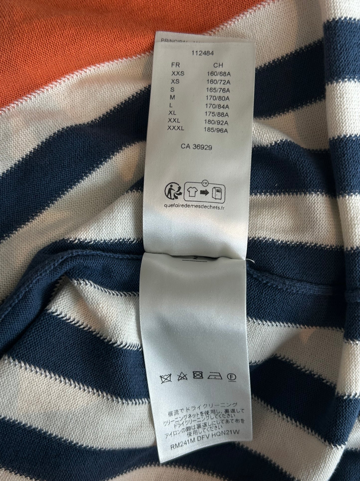 Louis Vuitton Navy & Orange Logo Intarsia T-Shirt