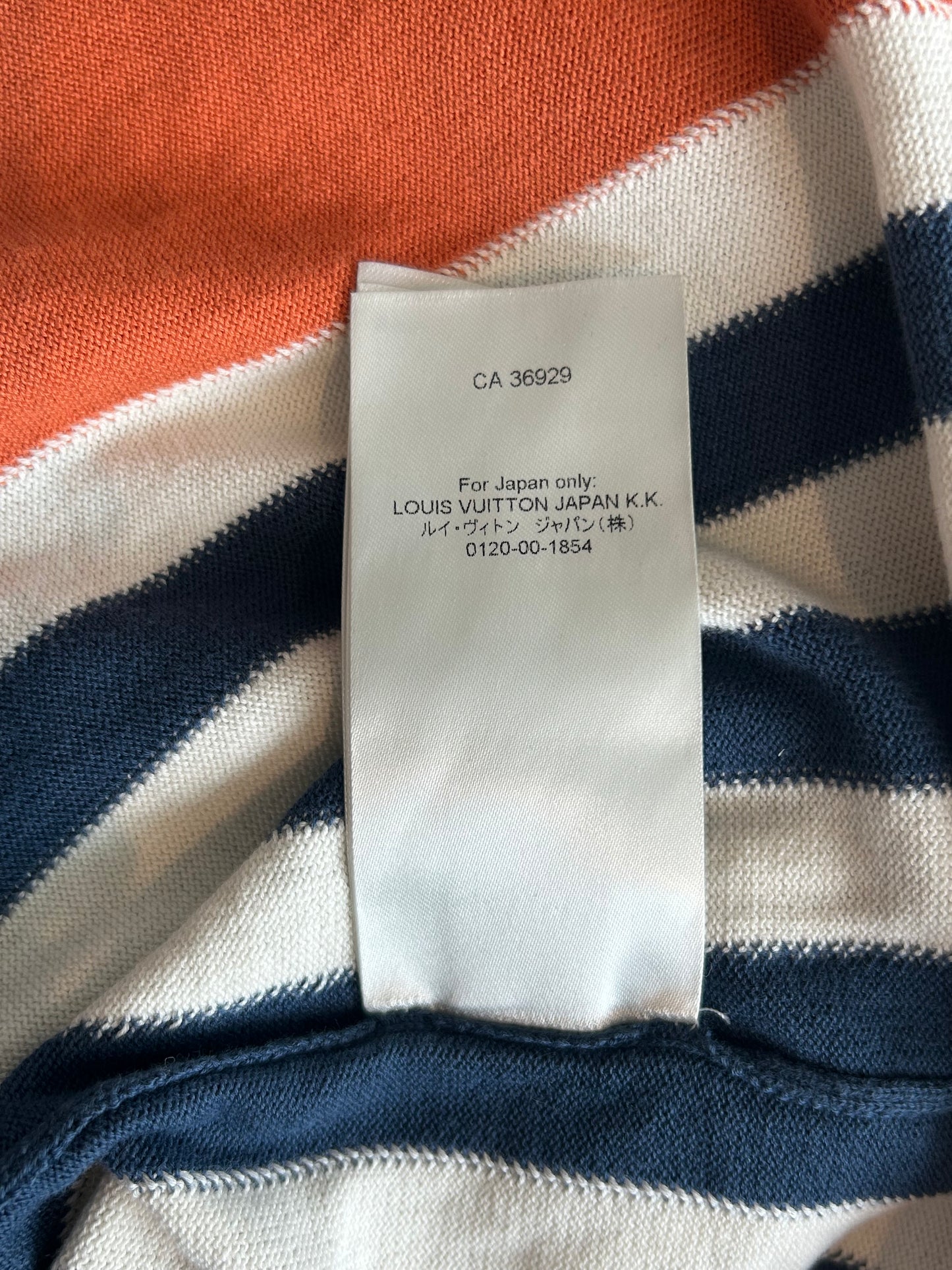 Louis Vuitton Navy & Orange Logo Intarsia T-Shirt