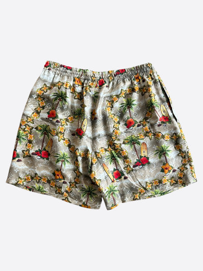 Louis Vuitton Beige Beach Monogram Silk Shorts