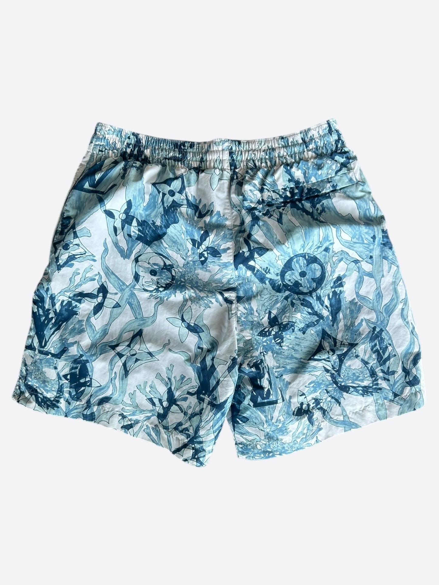 Louis Vuitton Blue & White Aquagarden Monogram Swimshorts