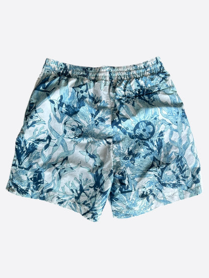 Louis Vuitton Blue & White Aquagarden Monogram Swimshorts