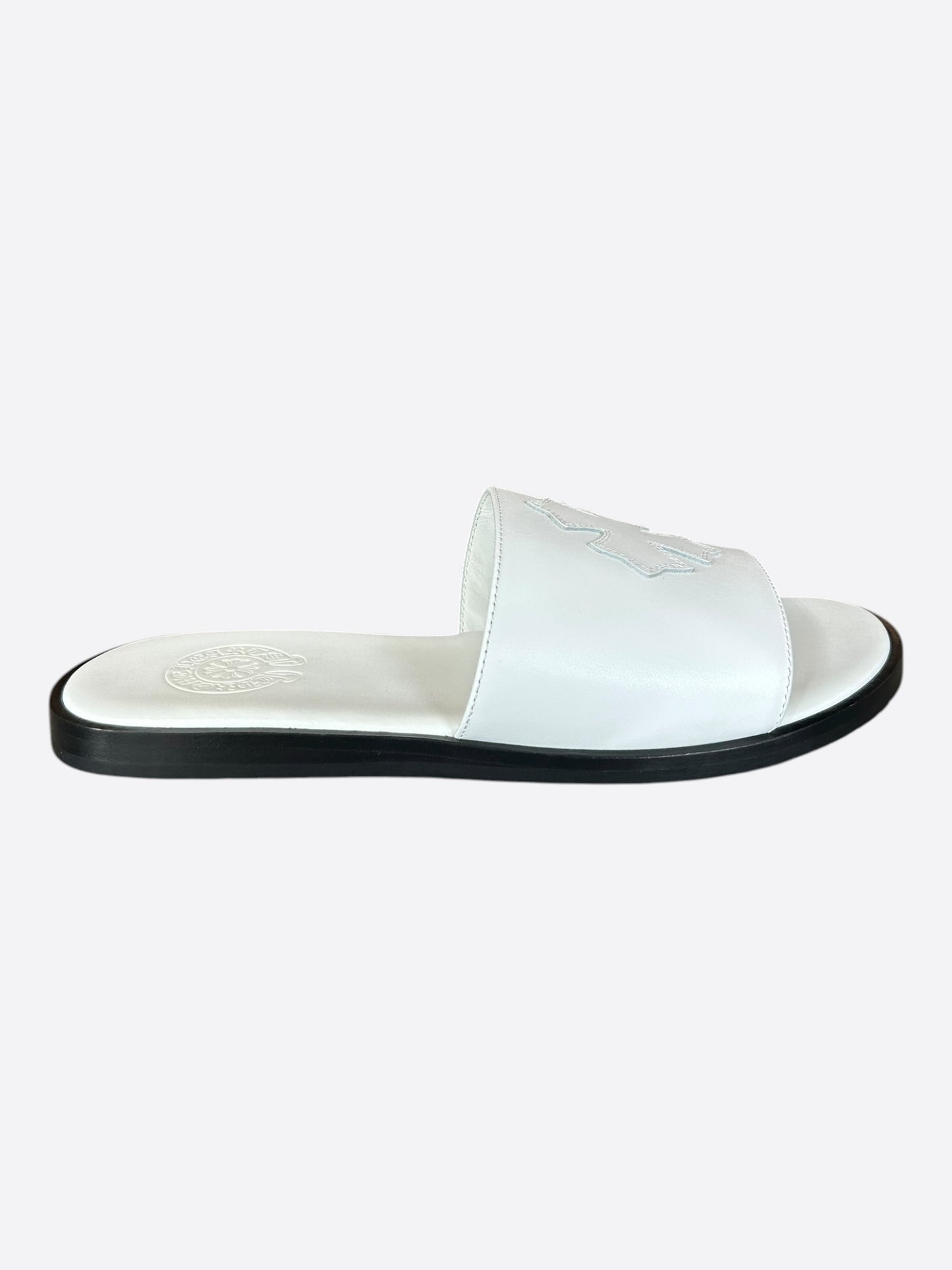 Chrome Hearts White Cross Patch Slides