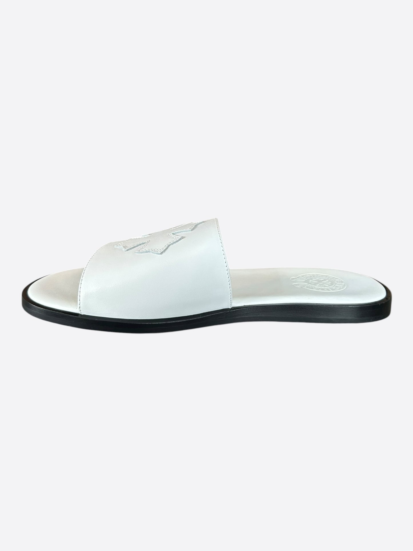 Chrome Hearts White Cross Patch Slides