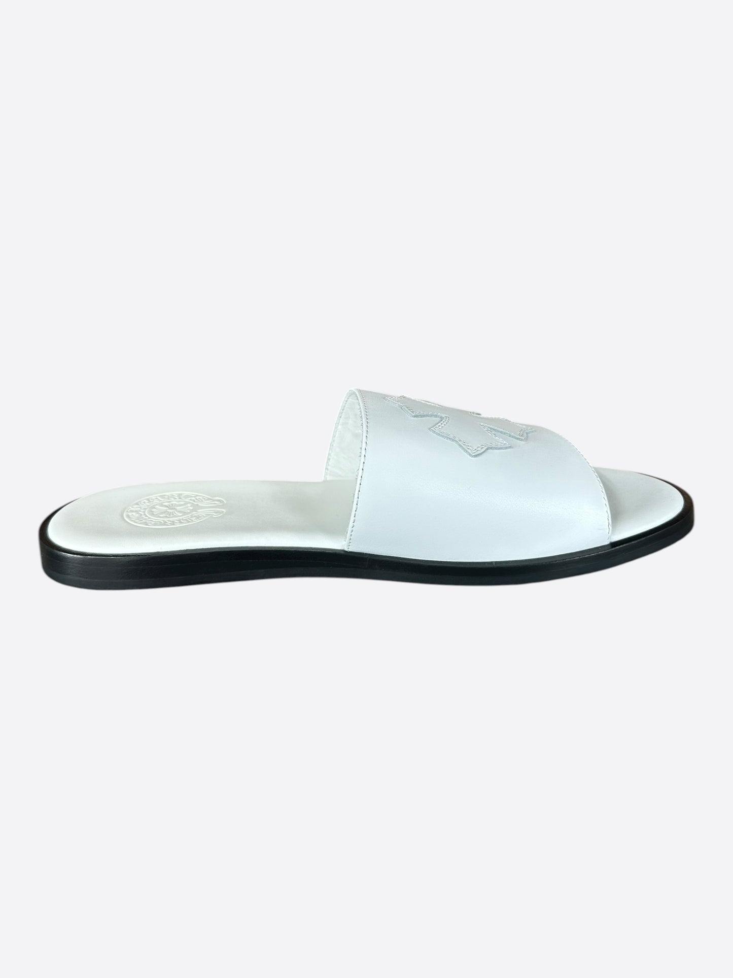 Chrome Hearts White Cross Patch Slides