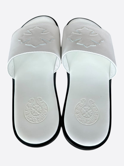 Chrome Hearts White Cross Patch Slides