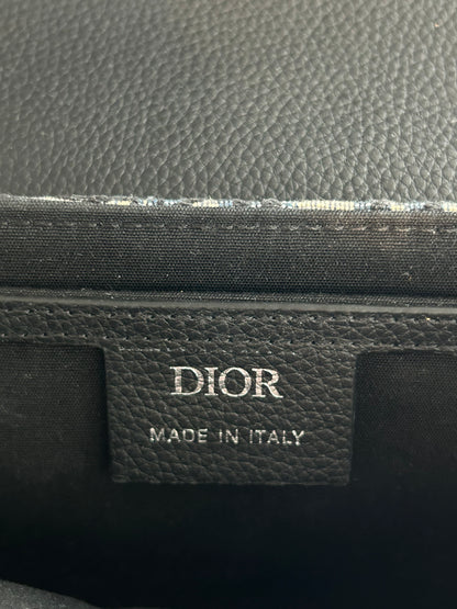 Dior Beige & Black Oblique Saddle Messenger Bag