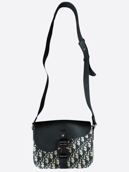 Dior Beige & Black Oblique Saddle Messenger Bag