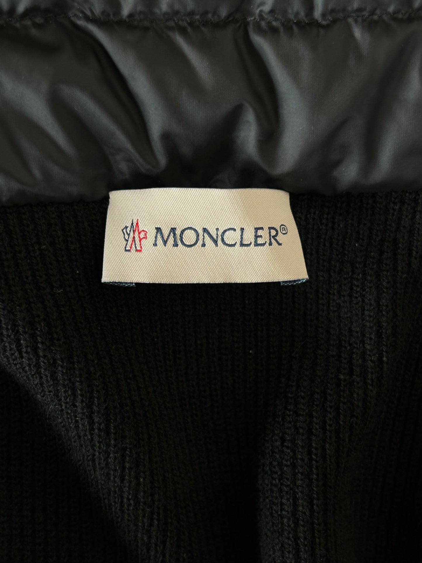 Moncler Black Tricot Puffer Cardigan