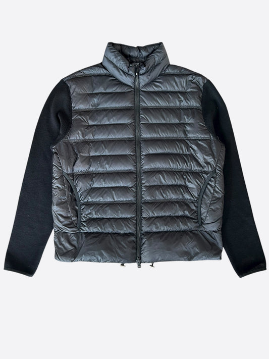 Moncler Black Tricot Puffer Cardigan