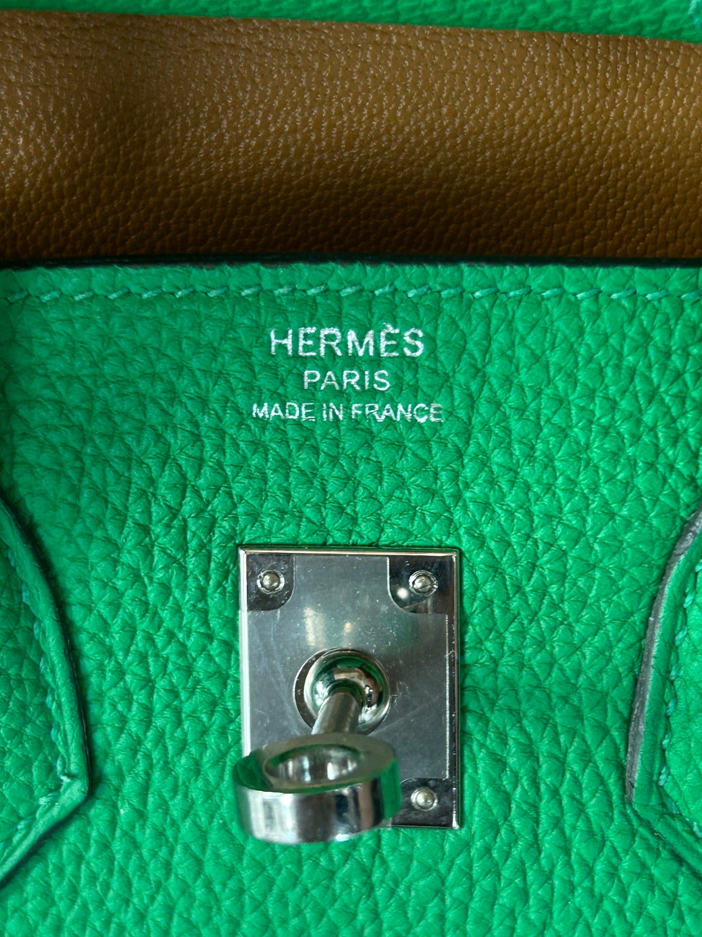 Hermes Bamboo Green Togo & Palladium Hardware Birkin 25