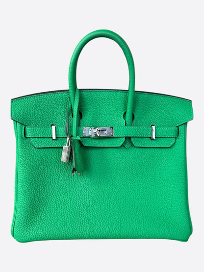 Hermes Bamboo Green Togo & Palladium Hardware Birkin 25