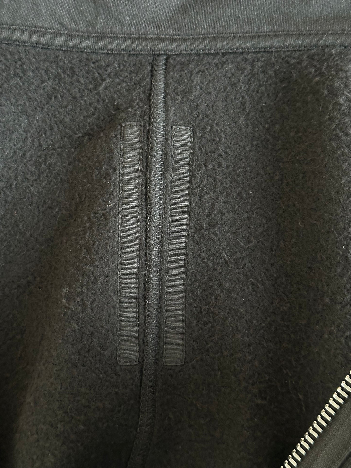 Rick Owens Black Gimp Zip Up Hoodie