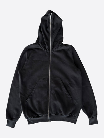 Rick Owens Black Gimp Zip Up Hoodie