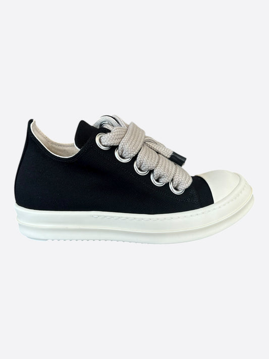 Rick Owens Black & White Jumbo Lace Women's Low Top Sneakers