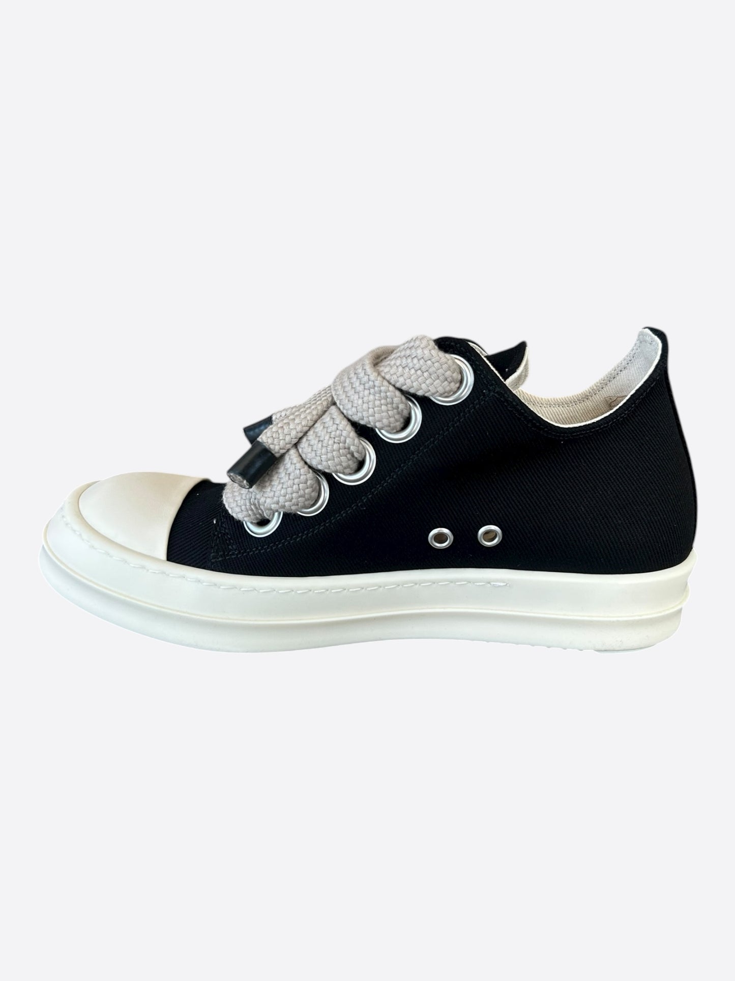 Rick Owens Black & White Jumbo Lace Women's Low Top Sneakers