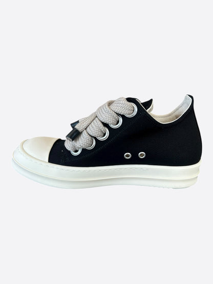 Rick Owens Black & White Jumbo Lace Women's Low Top Sneakers