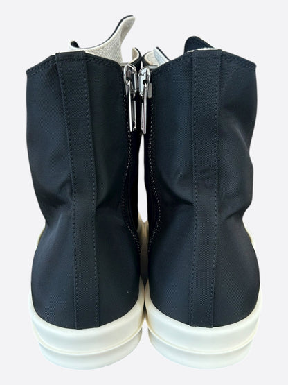 Rick Owens Black & White Leather Jumbo Lace High Top Sneakers