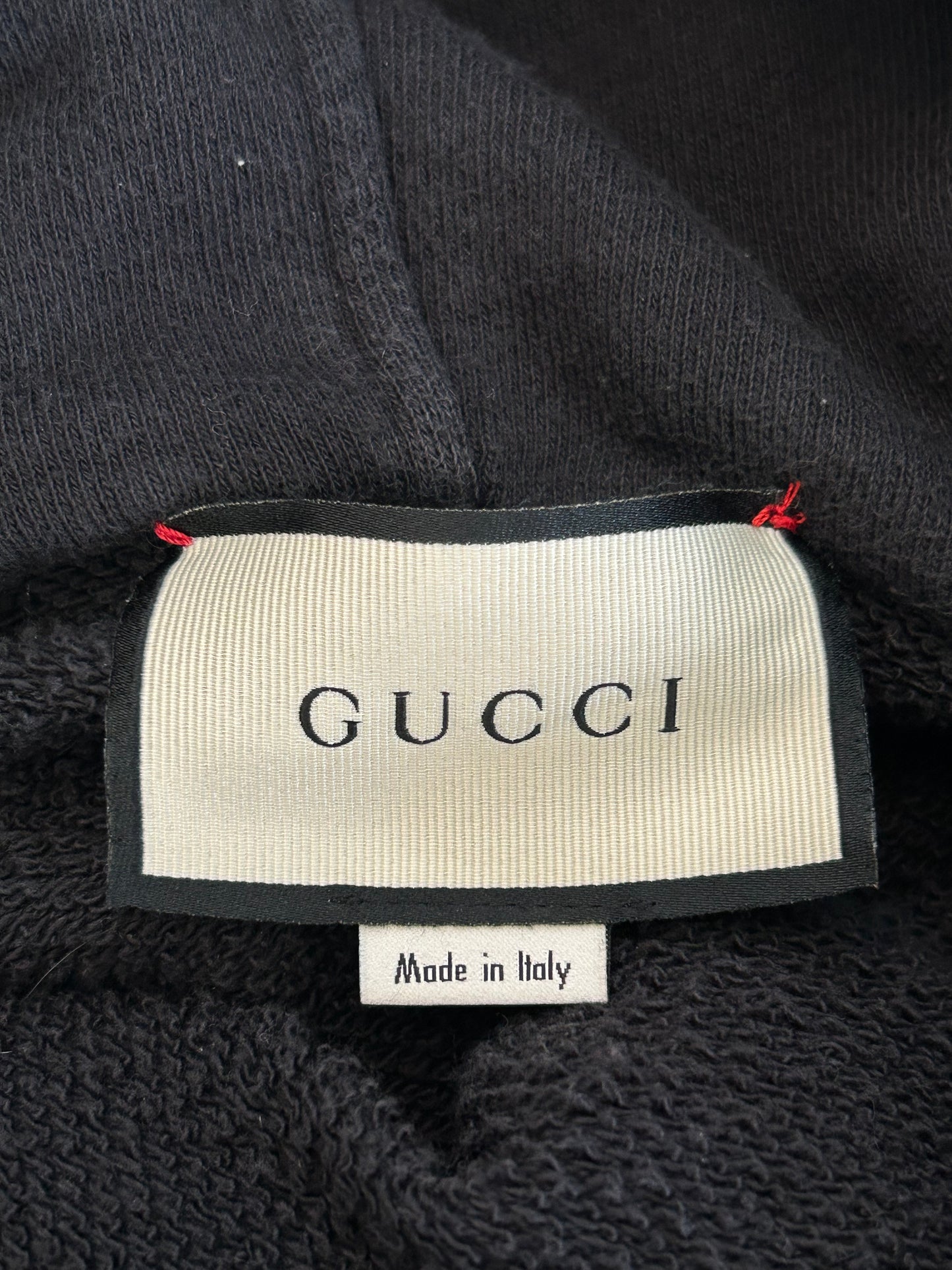 Gucci Black Dragon Embroidered Logo Hoodie