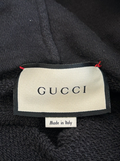 Gucci Black Dragon Embroidered Logo Hoodie
