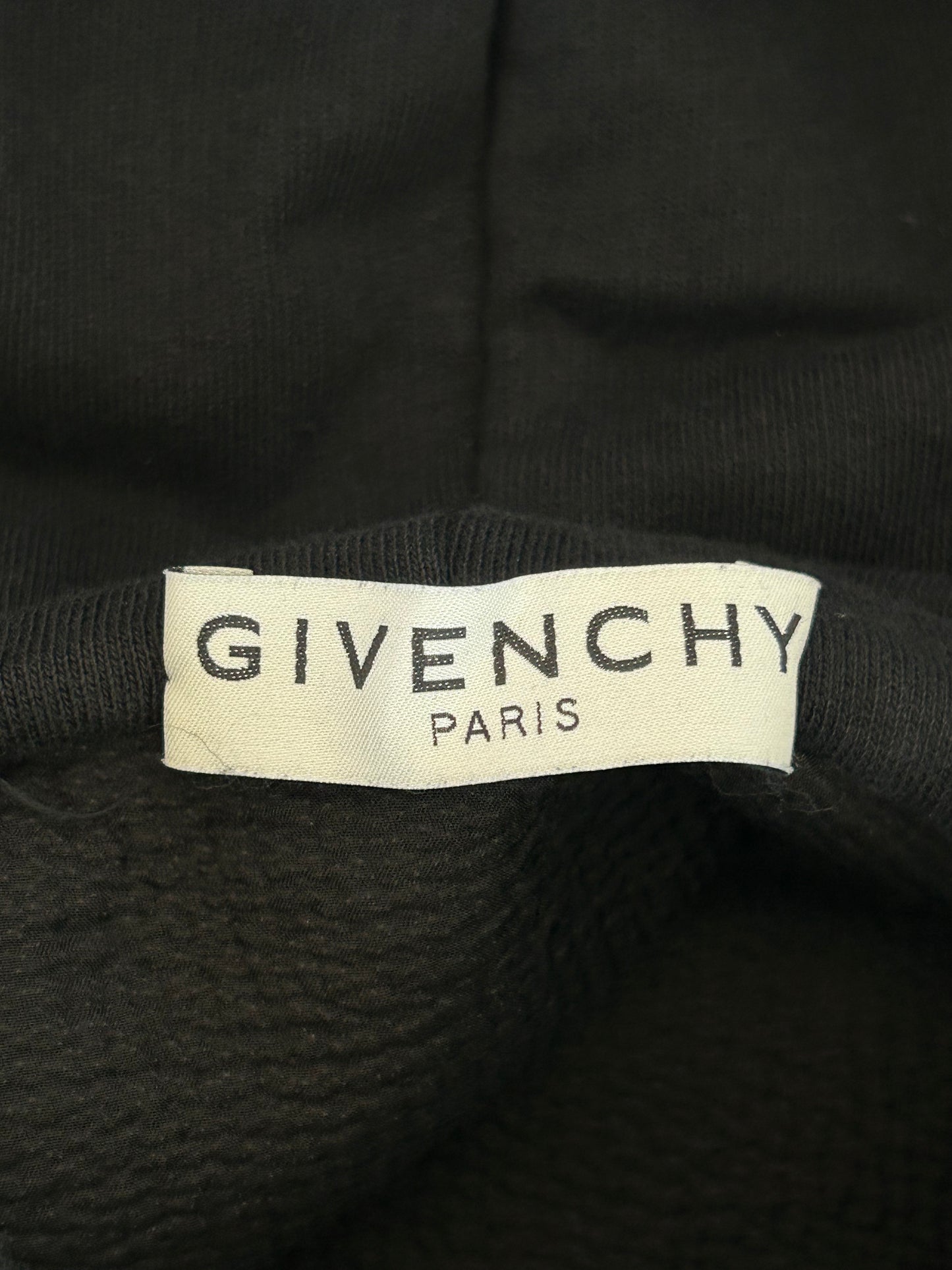 Givenchy Black & White Distressed Logo Hoodie