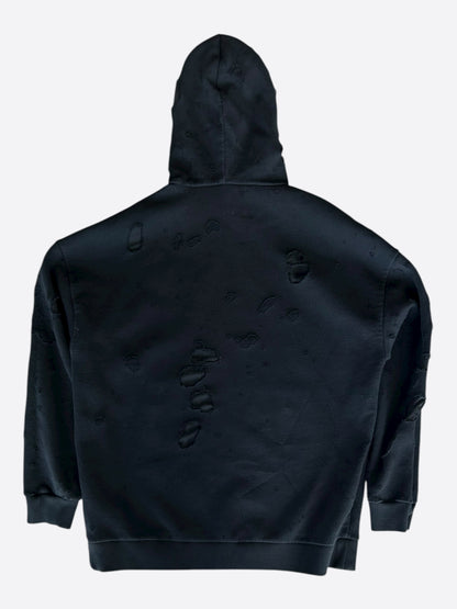 Givenchy Black & White Distressed Logo Hoodie