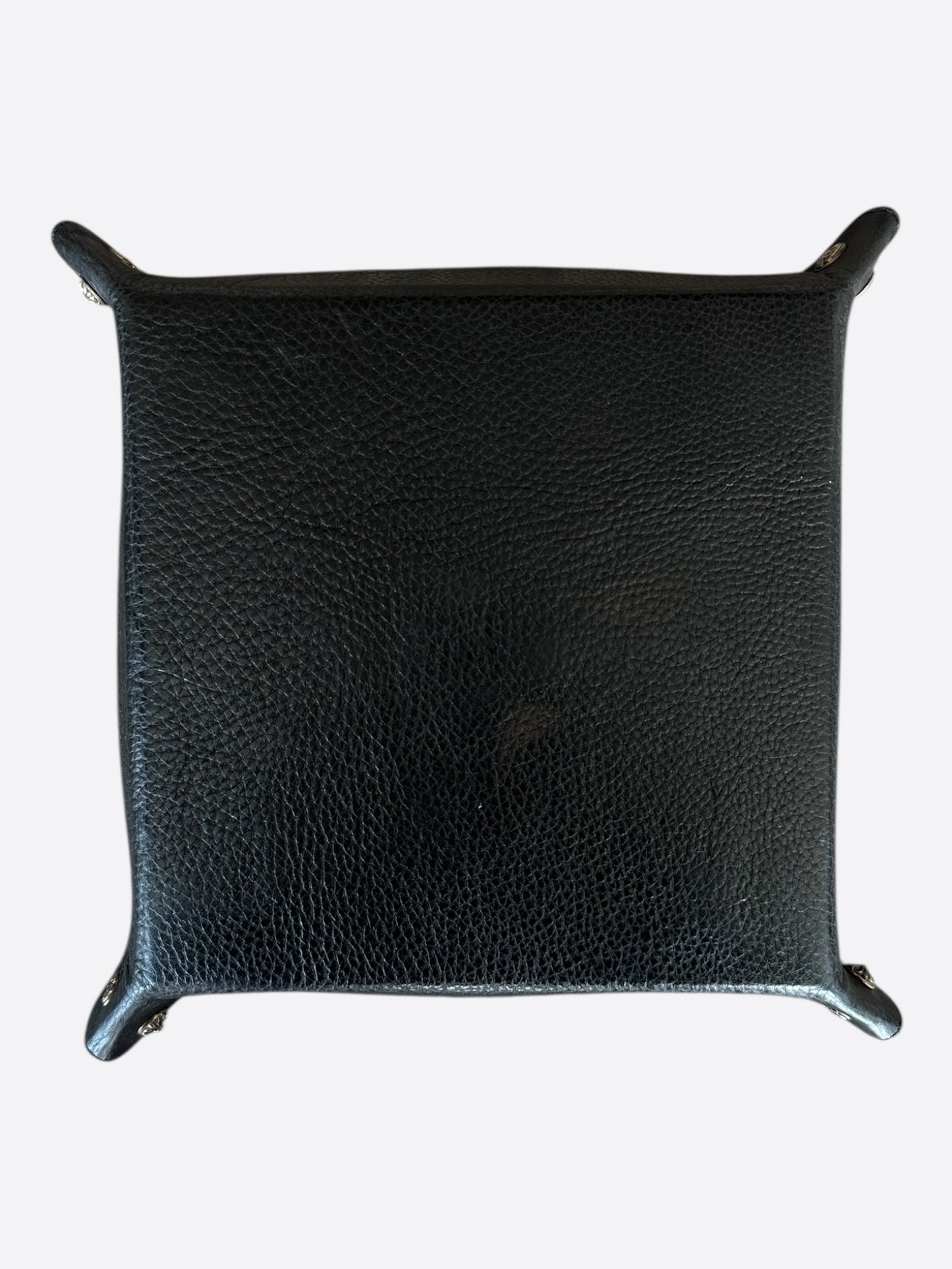 Chrome Hearts Black & Silver Leather Cross Tray