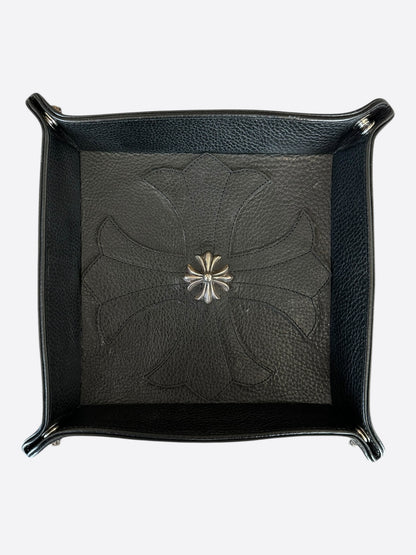 Chrome Hearts Black & Silver Leather Cross Tray