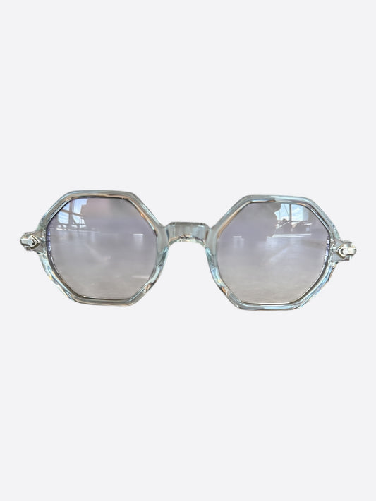 Chrome Hearts Clear & Silver Clitco Sunglasses