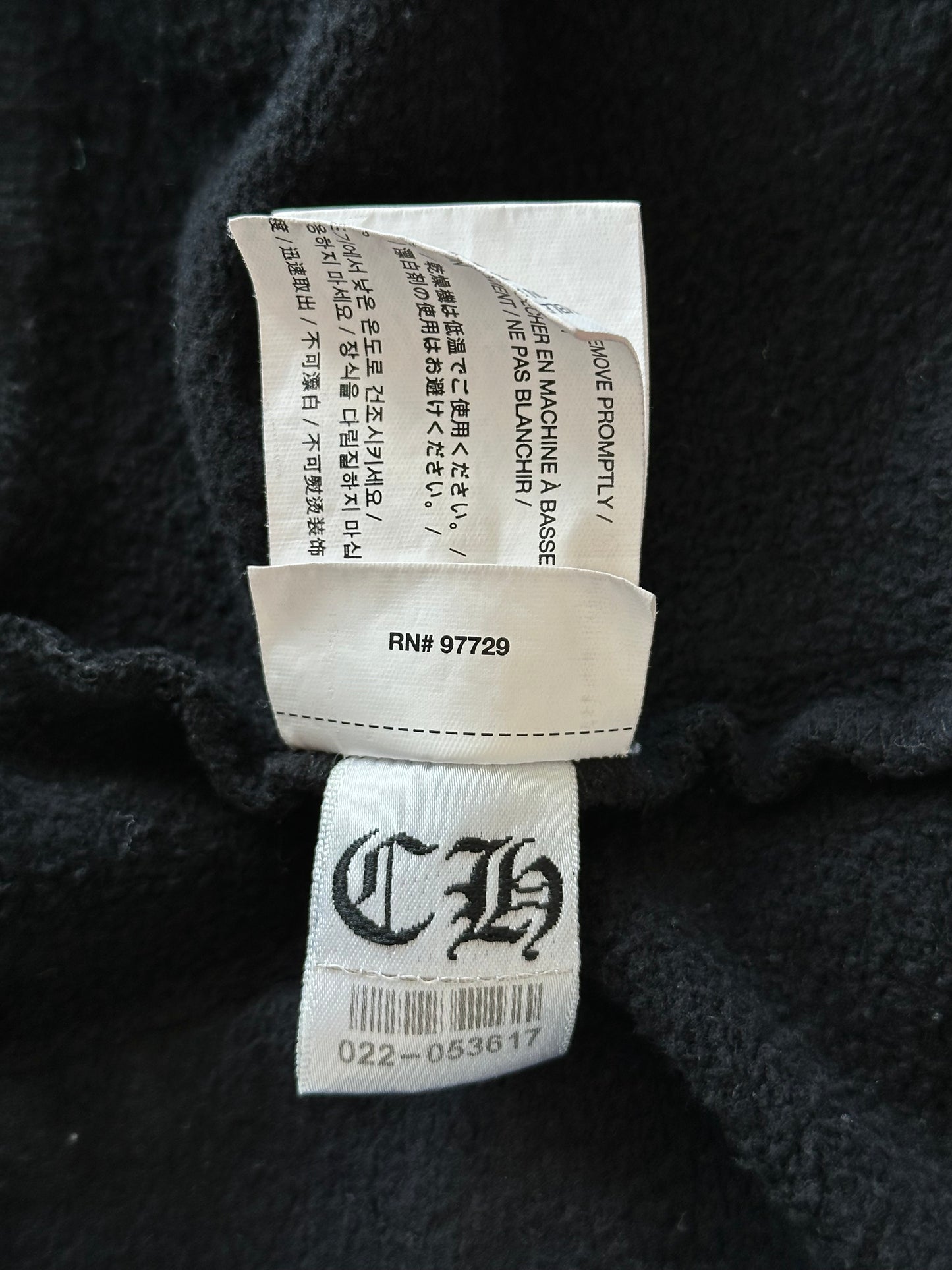 Chrome Hearts Black & Blue Scroll Logo Kids Zip Up Hoodie