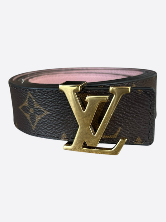 Louis Vuitton Brown & Pink Monogram Women's Reversible Belt