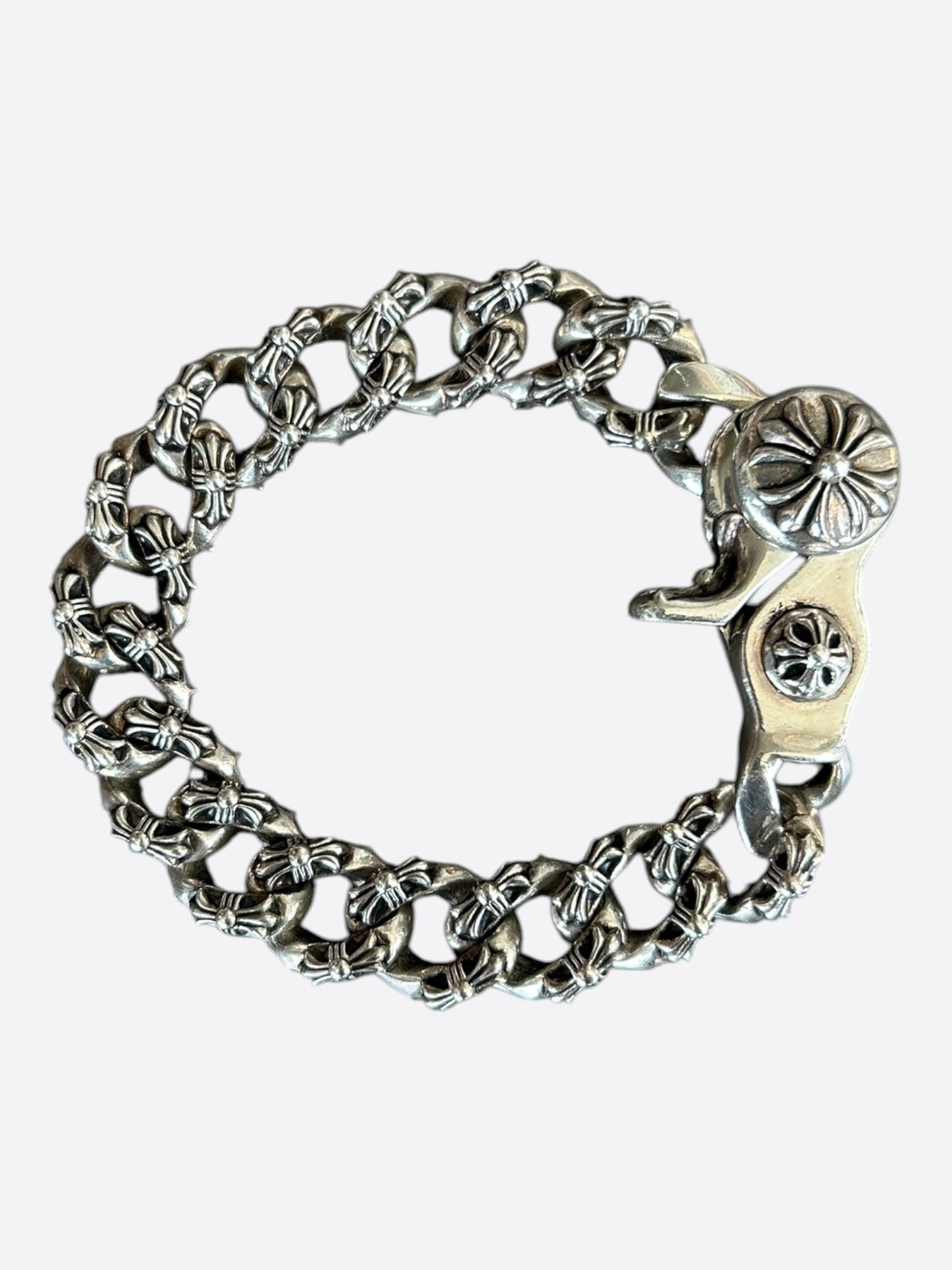 Chrome Hearts Silver Fancy Cuban Bracelet