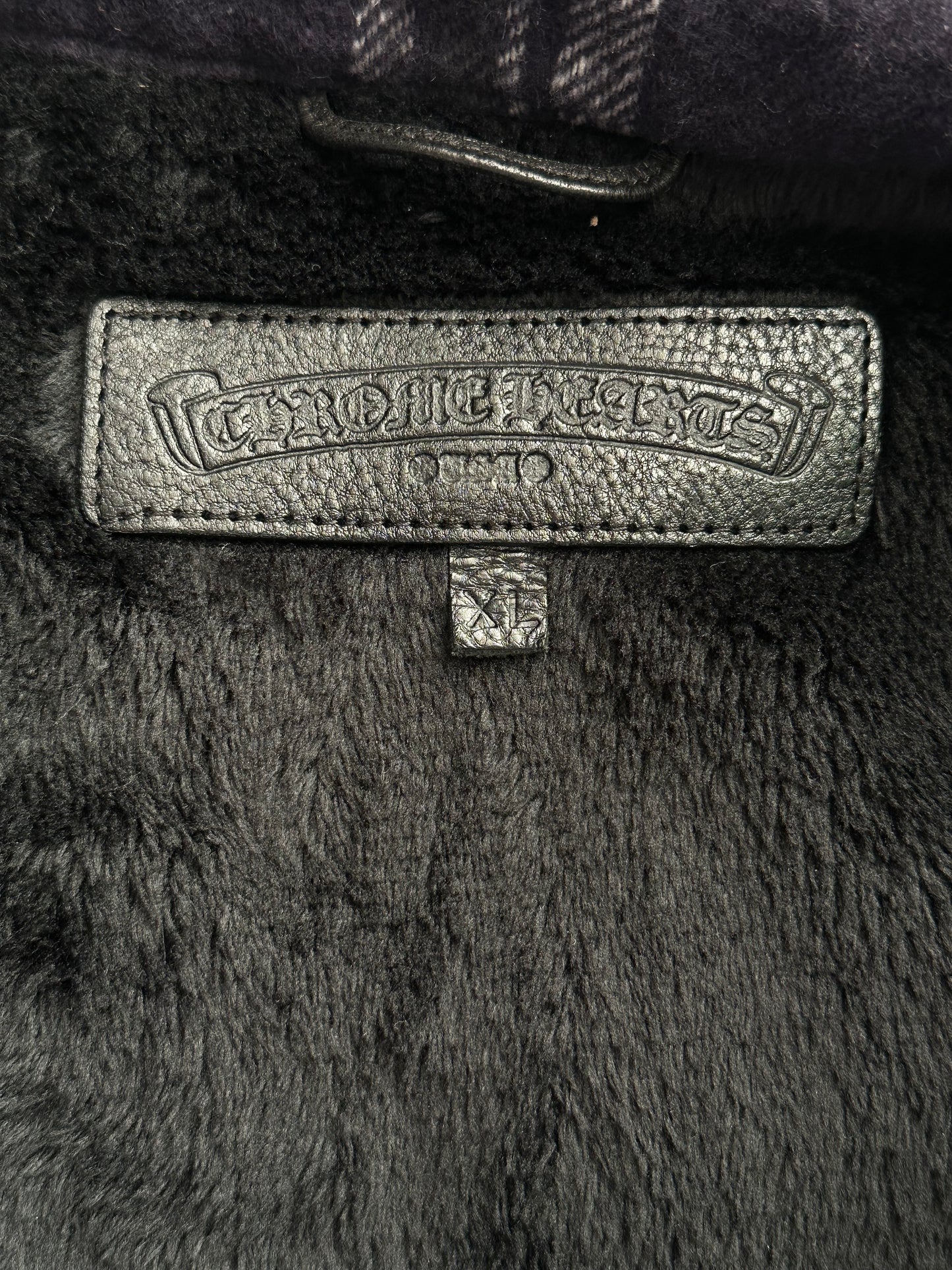 Chrome Hearts Navy & Green Plaid Sherpa Jacket