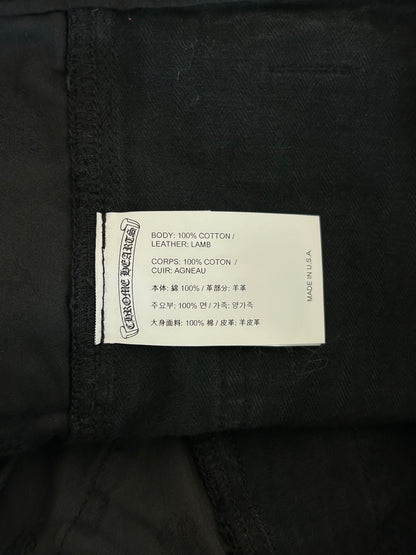 Chrome Hearts Black Herringbone Cross Patch Carpenter Pants