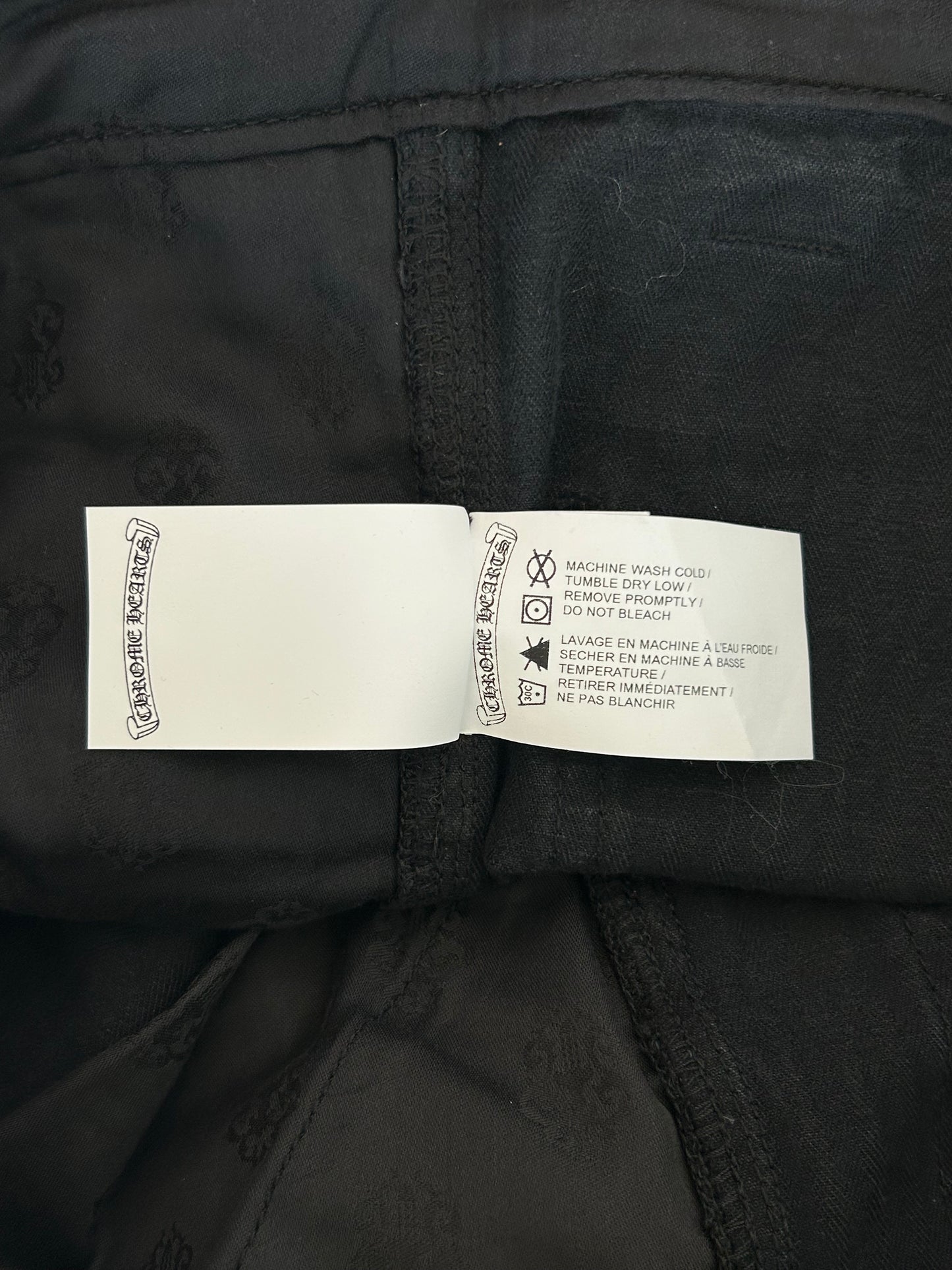 Chrome Hearts Black Herringbone Cross Patch Carpenter Pants