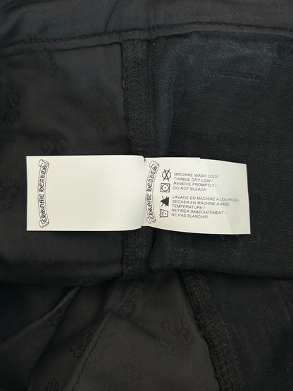 Chrome Hearts Black Herringbone Cross Patch Carpenter Pants