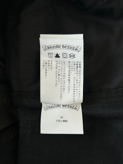 Chrome Hearts Black Herringbone Cross Patch Carpenter Pants