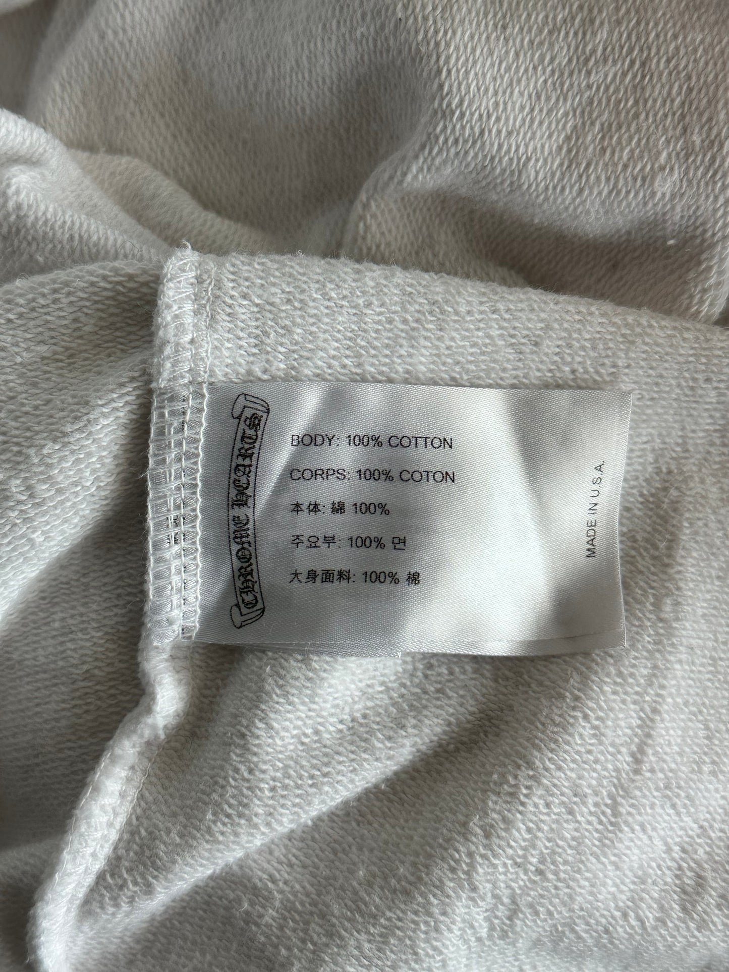 Chrome Hearts White & Black Cross Jacquard Horseshoe Logo Hoodie