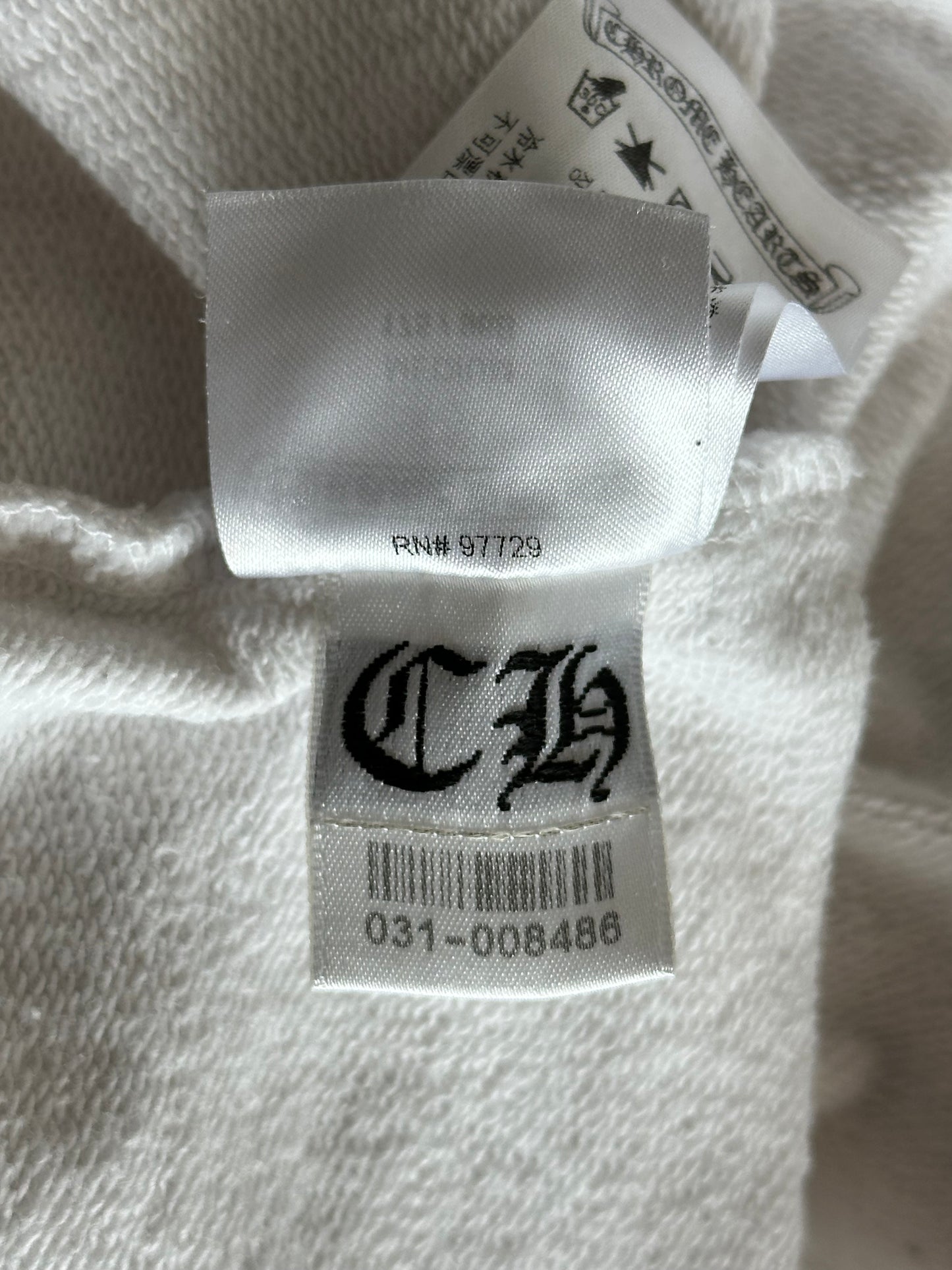 Chrome Hearts White & Black Cross Jacquard Horseshoe Logo Hoodie