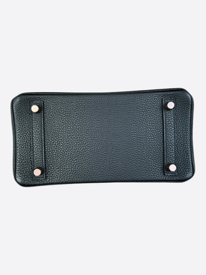 Hermes Black Togo & Rose Gold Hardware Birkin 25