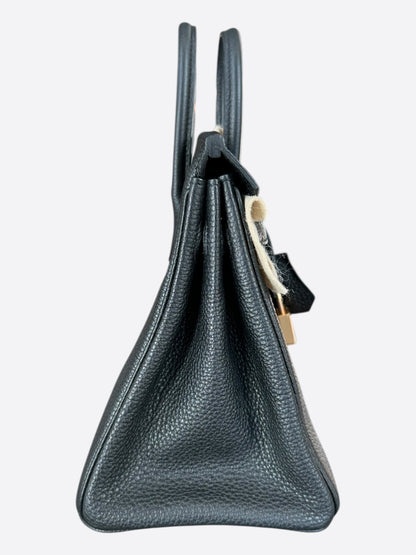 Hermes Black Togo & Rose Gold Hardware Birkin 25