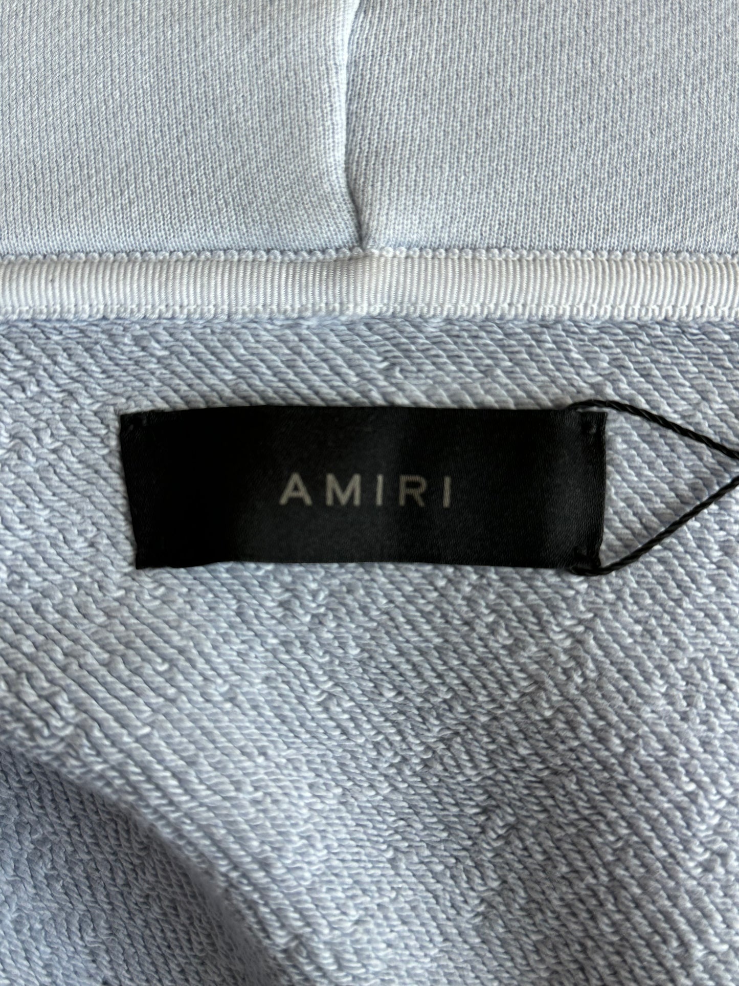 Amiri Light Blue Core Logo Shotgun Zip Up Hoodie