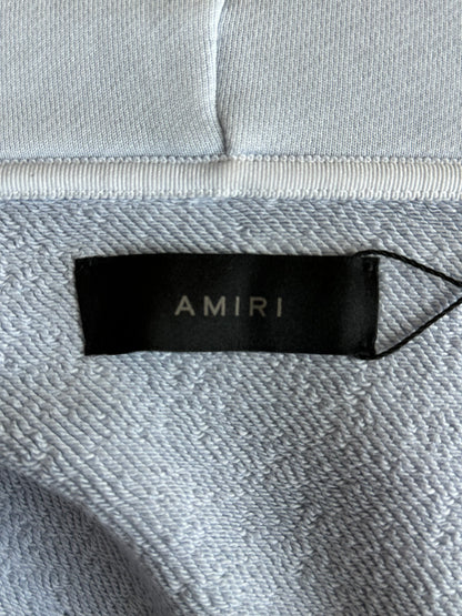 Amiri Light Blue Core Logo Shotgun Zip Up Hoodie