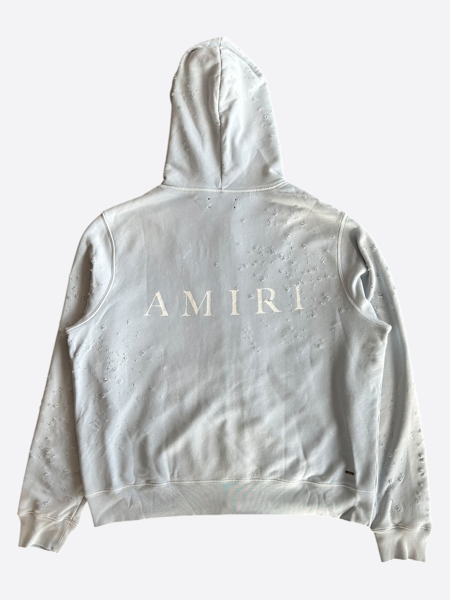 Amiri Light Blue Core Logo Shotgun Zip Up Hoodie