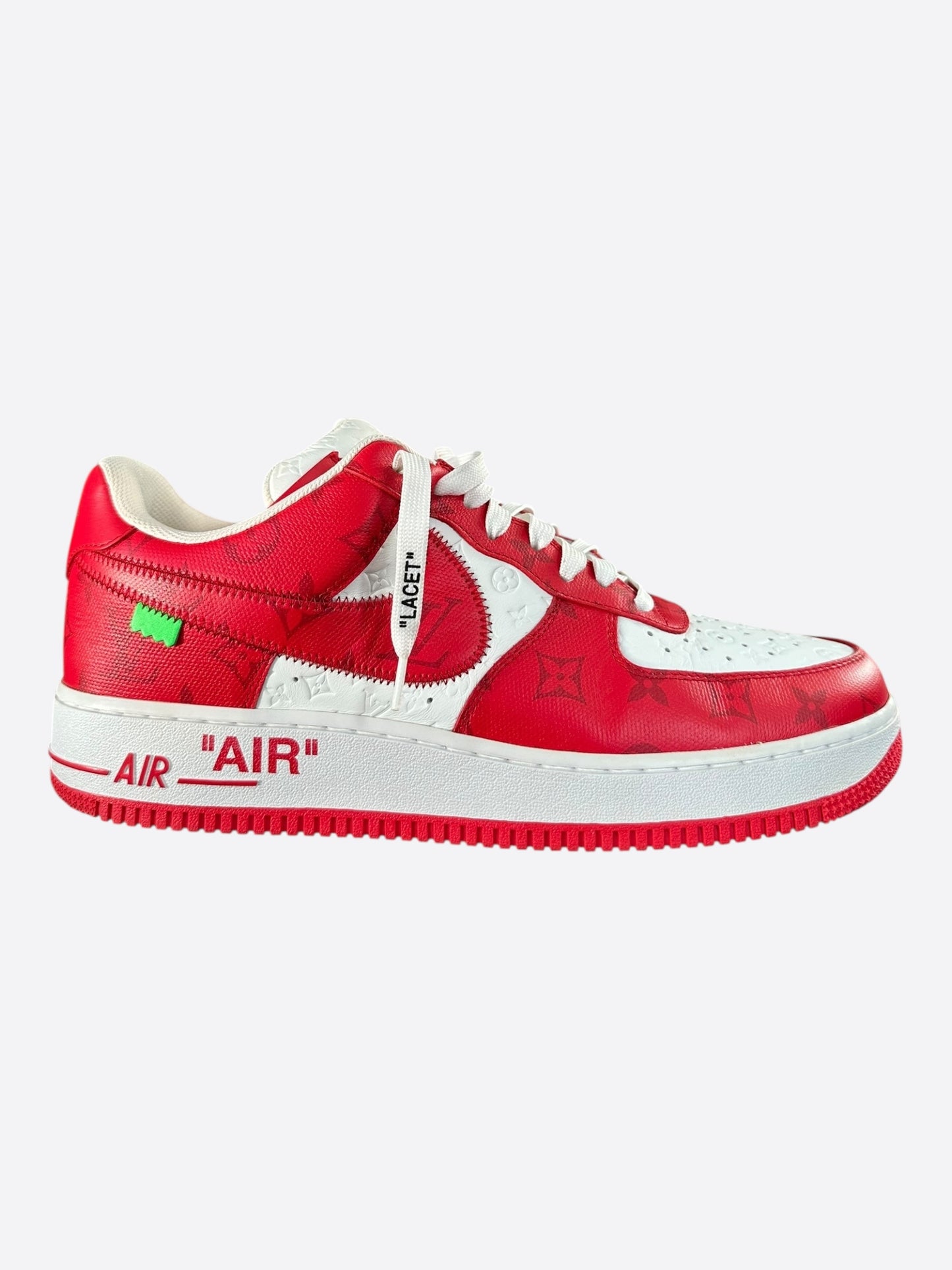 Louis Vuitton Nike Red & White Monogram Air Force 1