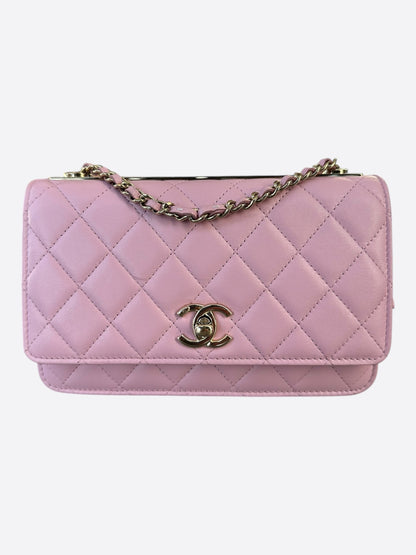 Chanel Pink Quilted Trendy CC Wallet On Chain Bag