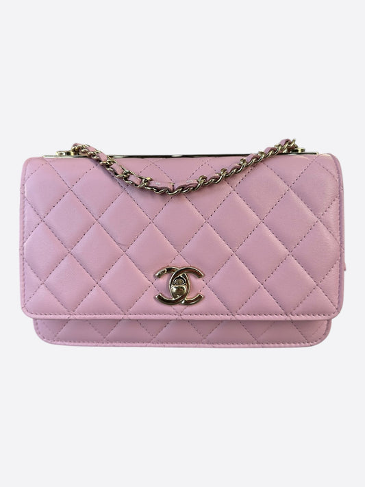Chanel Pink Quilted Trendy CC Wallet On Chain Bag