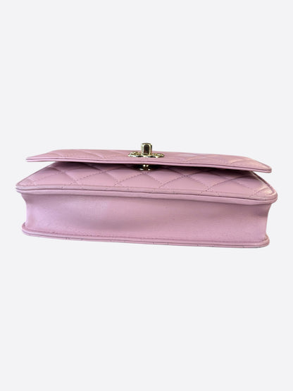 Chanel Pink Quilted Trendy CC Wallet On Chain Bag