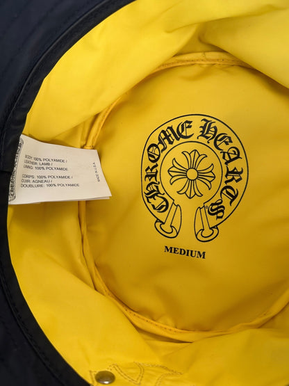 Chrome Hearts Navy & Yellow Cross Patch Nylon Bucket Hat