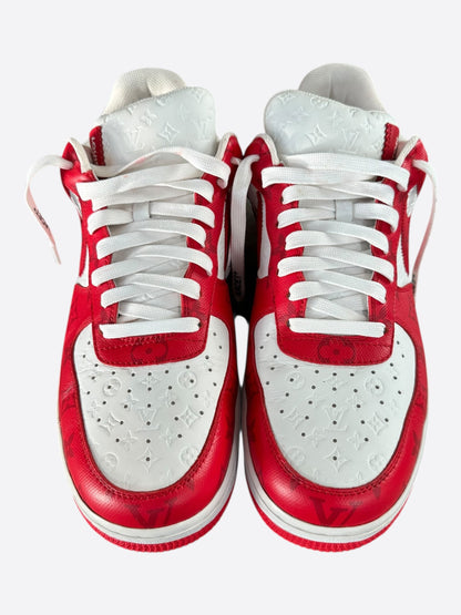 Louis Vuitton Nike Red & White Monogram Air Force 1