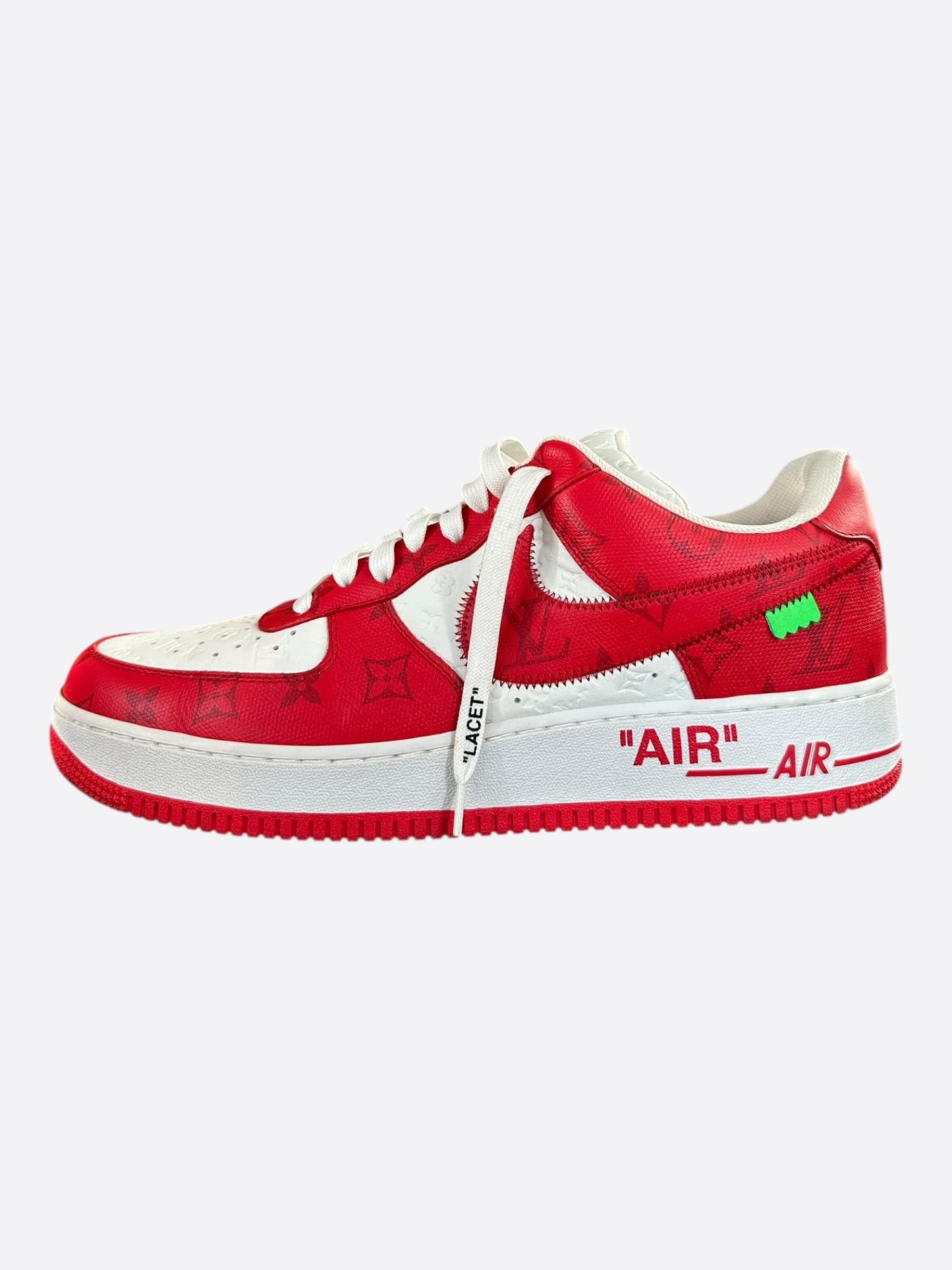 Louis Vuitton Nike Red & White Monogram Air Force 1